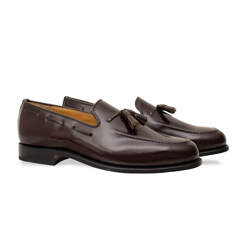 メンズ革靴ローファーコニャック